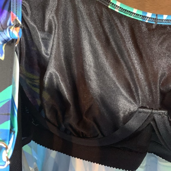 Swim Solutions Women's Swimsuit 12 Tankini‎ Top Tropical Blue Underwire Bra NWT - Picture 7 of 9